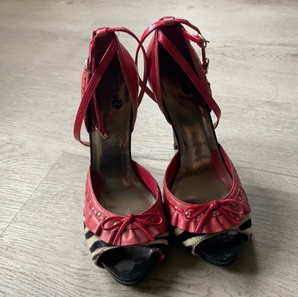 Host pick Size 9.5 Philosophy Pink Zebra Print Heels 👠 shoes - Picture 3 of 7